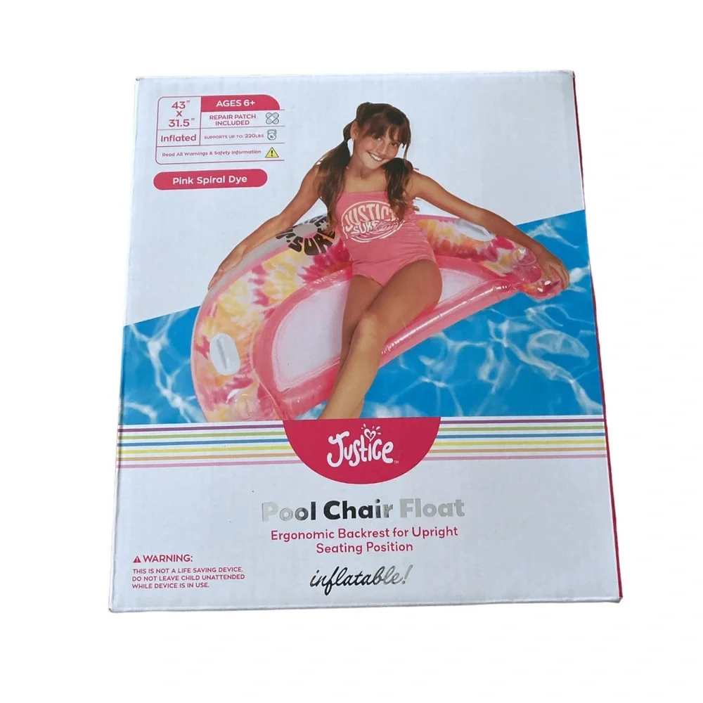 Justice Inflatable Pool Chair Float - Picture 2 of 7